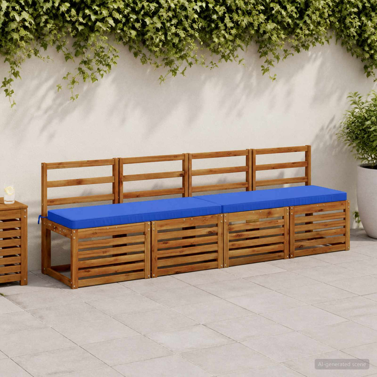 vidaXL 1-delig Bankkussen VUGHT 100% Polyester Koninklijk Blauw