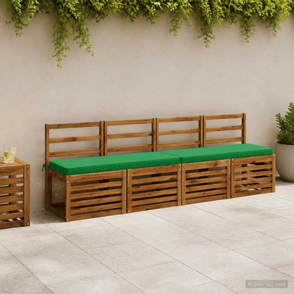 vidaXL 1-delig Bankkussen VUGHT 100% Polyester Groen 100 x 40 x 5 cm