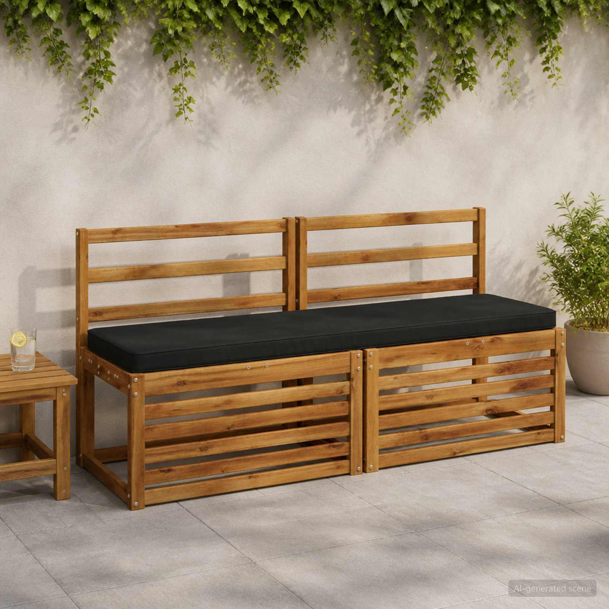 vidaXL 1-delig Bankkussen VUGHT 100% Polyester Zwart 140 x 40 x 5 cm