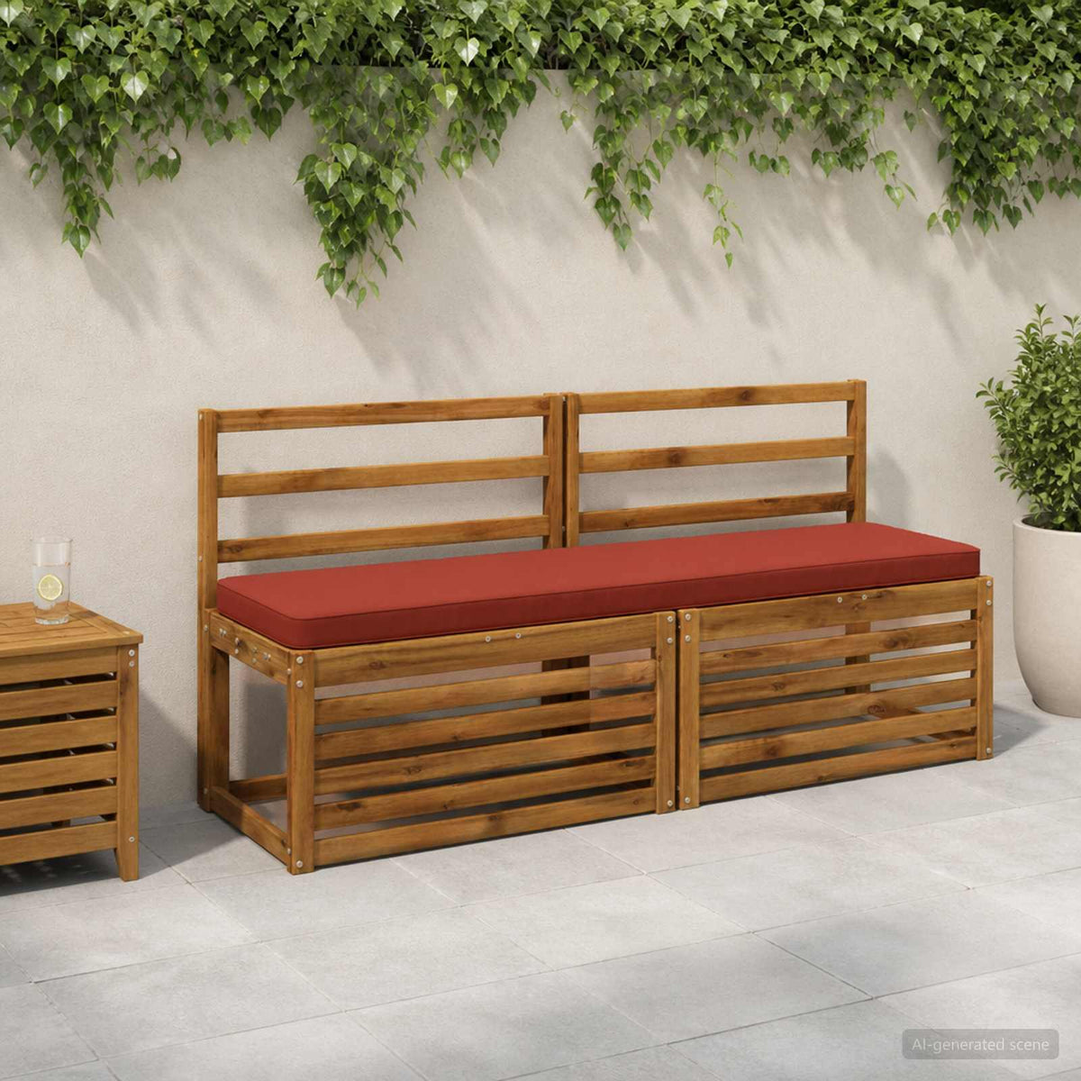 vidaXL 1-delig Bankkussen VUGHT 100% Polyester Rood 140 x 40 x 5 cm
