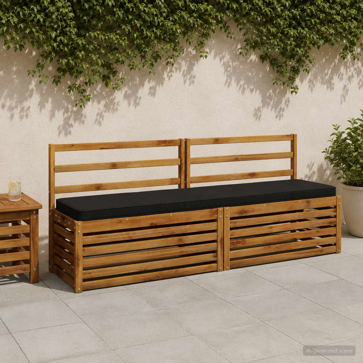 vidaXL 1-delig Bankkussen VUGHT 100% Polyester Zwart 170 x 40 x 5 cm