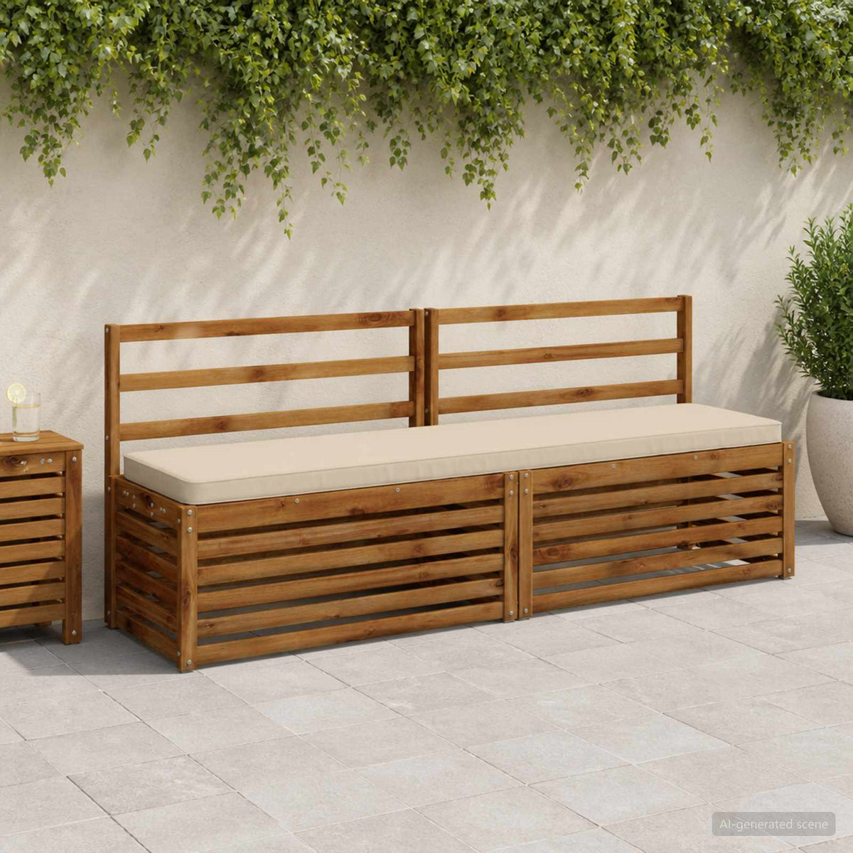 vidaXL 1-delig Bankkussen VUGHT 100% Polyester Beige 170 x 40 x 5 cm