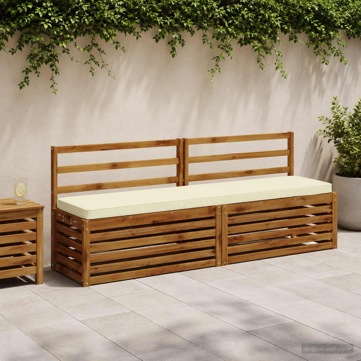 vidaXL 2-delige Bankkussens VUGHT 2 st 100% Polyester Crèmekleurig