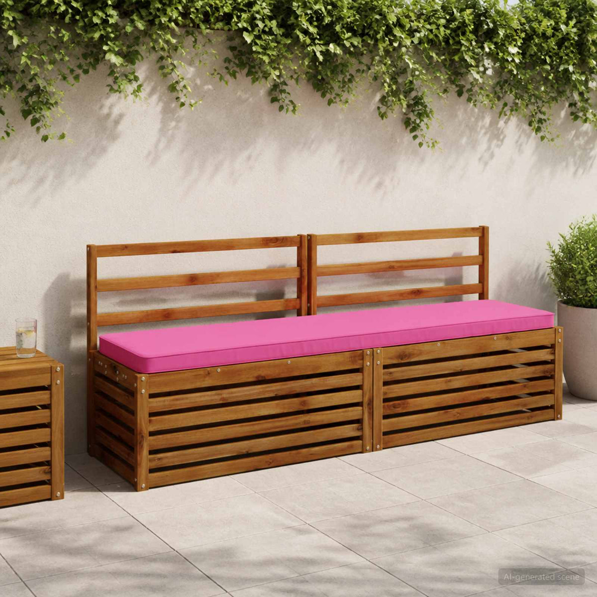 vidaXL 1-delig Bankkussen VUGHT 100% Polyester Roze 170 x 40 x 5 cm