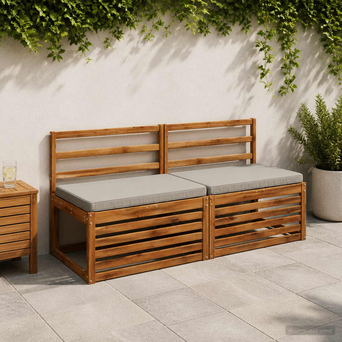vidaXL 2-delige Bankkussens VUGHT 2 st 100% Polyester Grijs