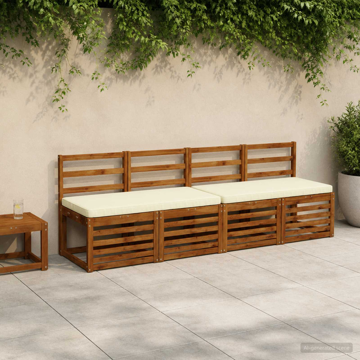 vidaXL 1-delig Bankkussen VUGHT 100% Polyester Crèmekleurig