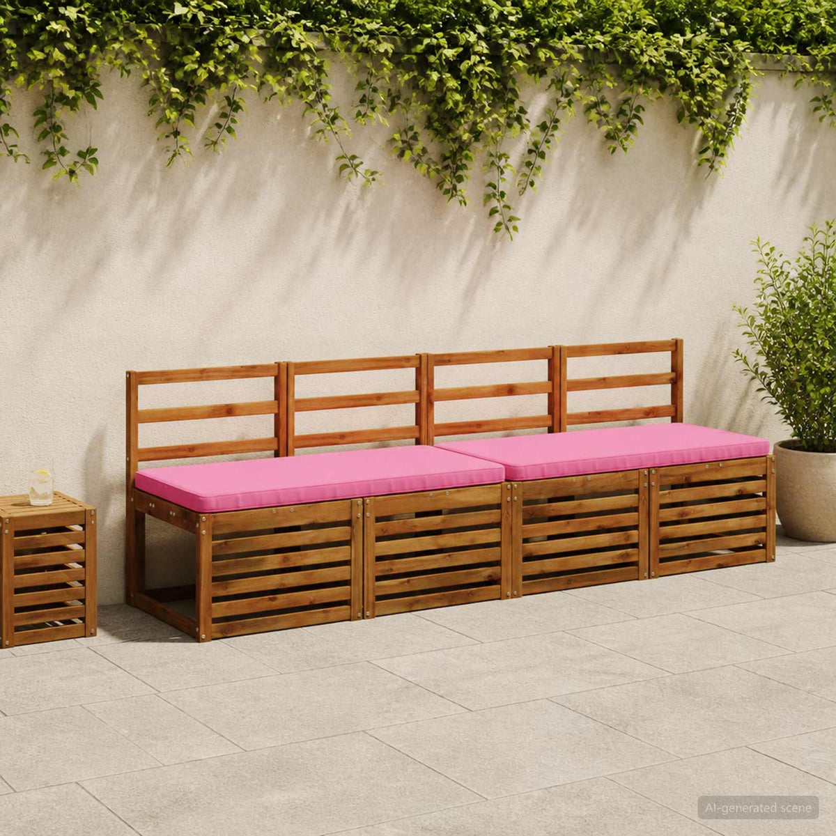 vidaXL 1-delig Bankkussen VUGHT 100% Polyester Roze 120 x 50 x 5 cm