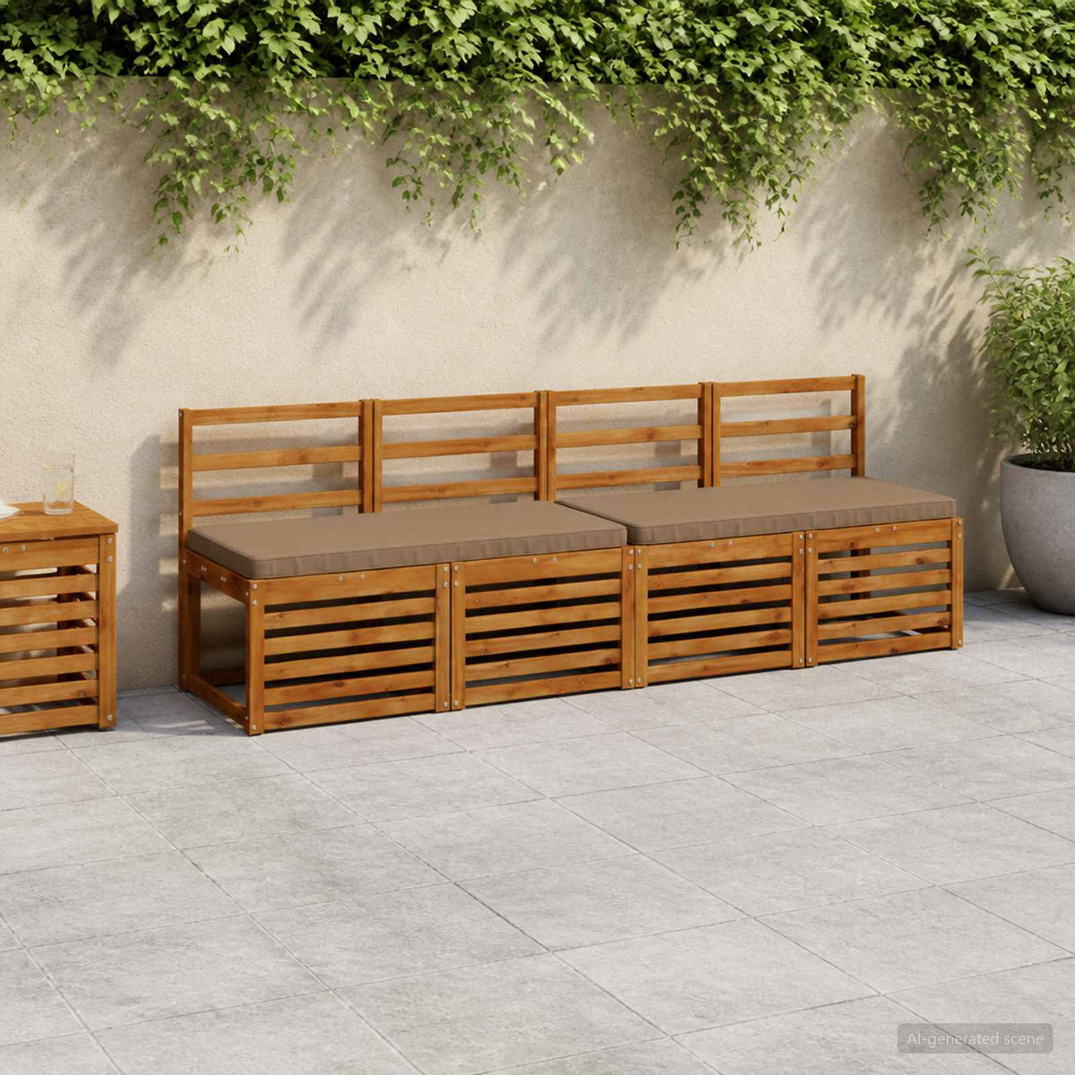 vidaXL 1-delig Bankkussen VUGHT 100% Polyester Taupe 120 x 50 x 5 cm