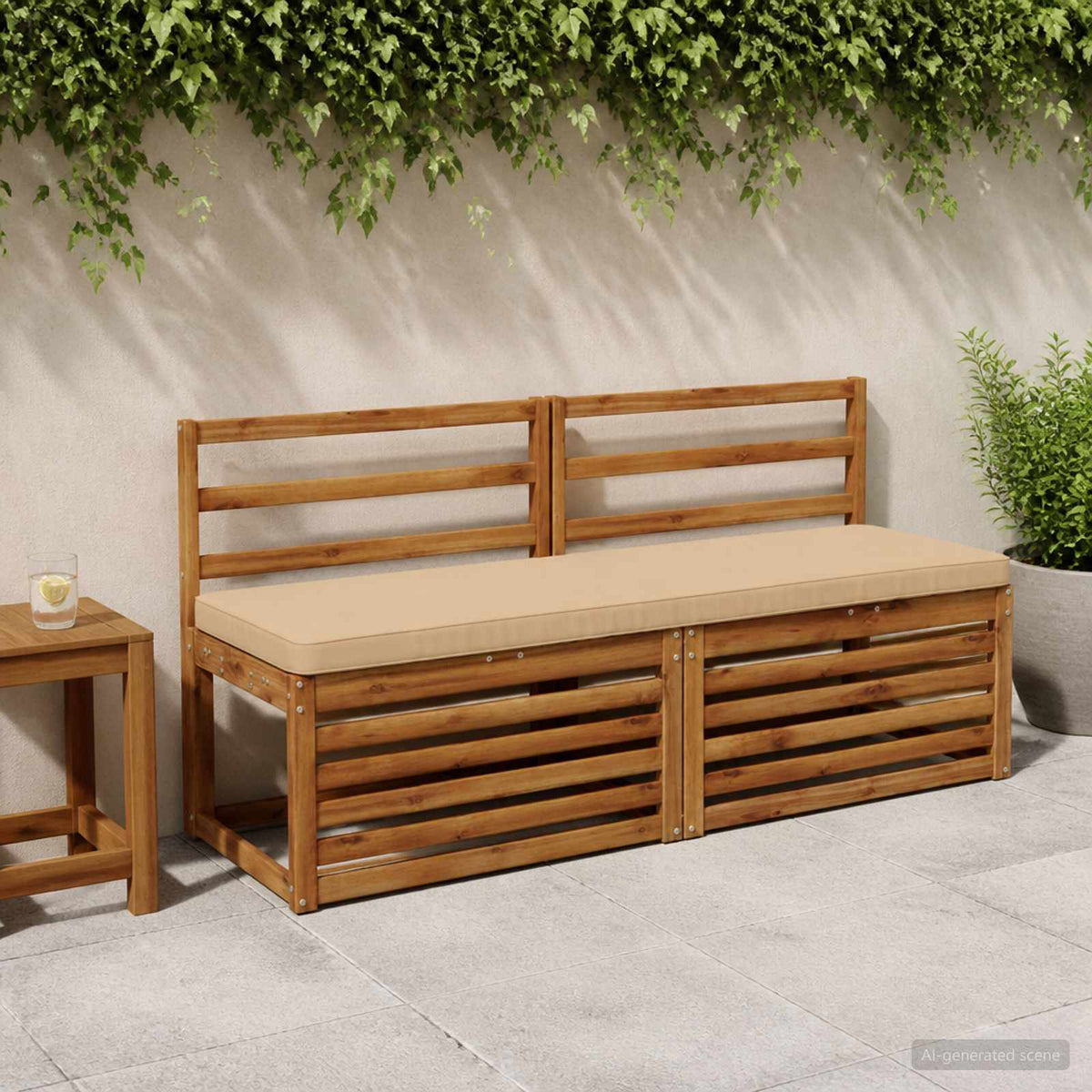vidaXL 1-delig Bankkussen VUGHT 100% Polyester Zand 150 x 50 x 5 cm