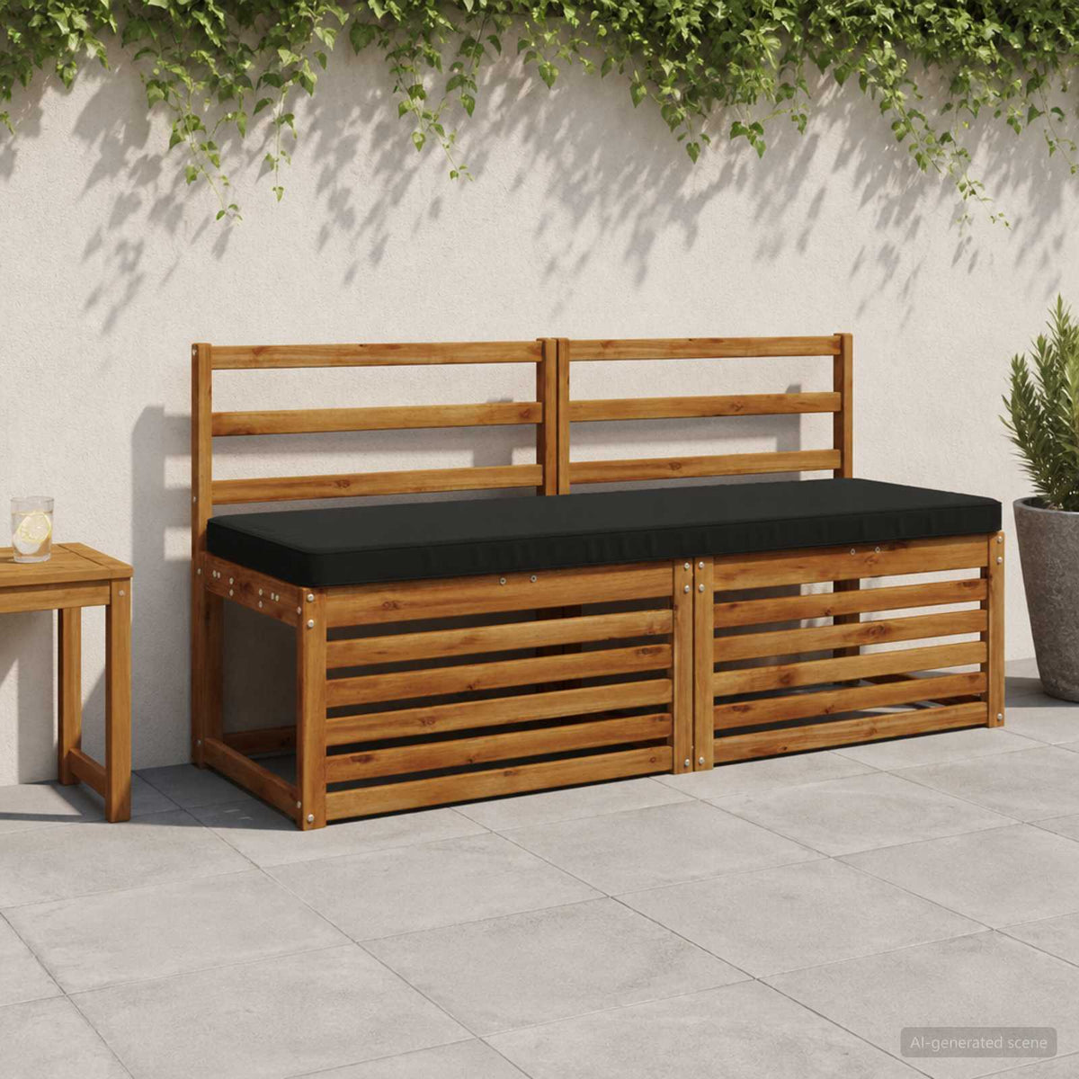vidaXL 2-delige Bankkussens VUGHT 2 st 100% Polyester Zwart