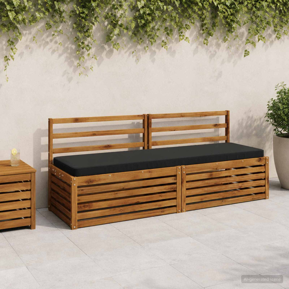 1-delig Bankkussen VUGHT 100% Polyester Zwart 200 x 50 x 5 cm is nu te koop bij PeponiXL, paradijselijk wonen!