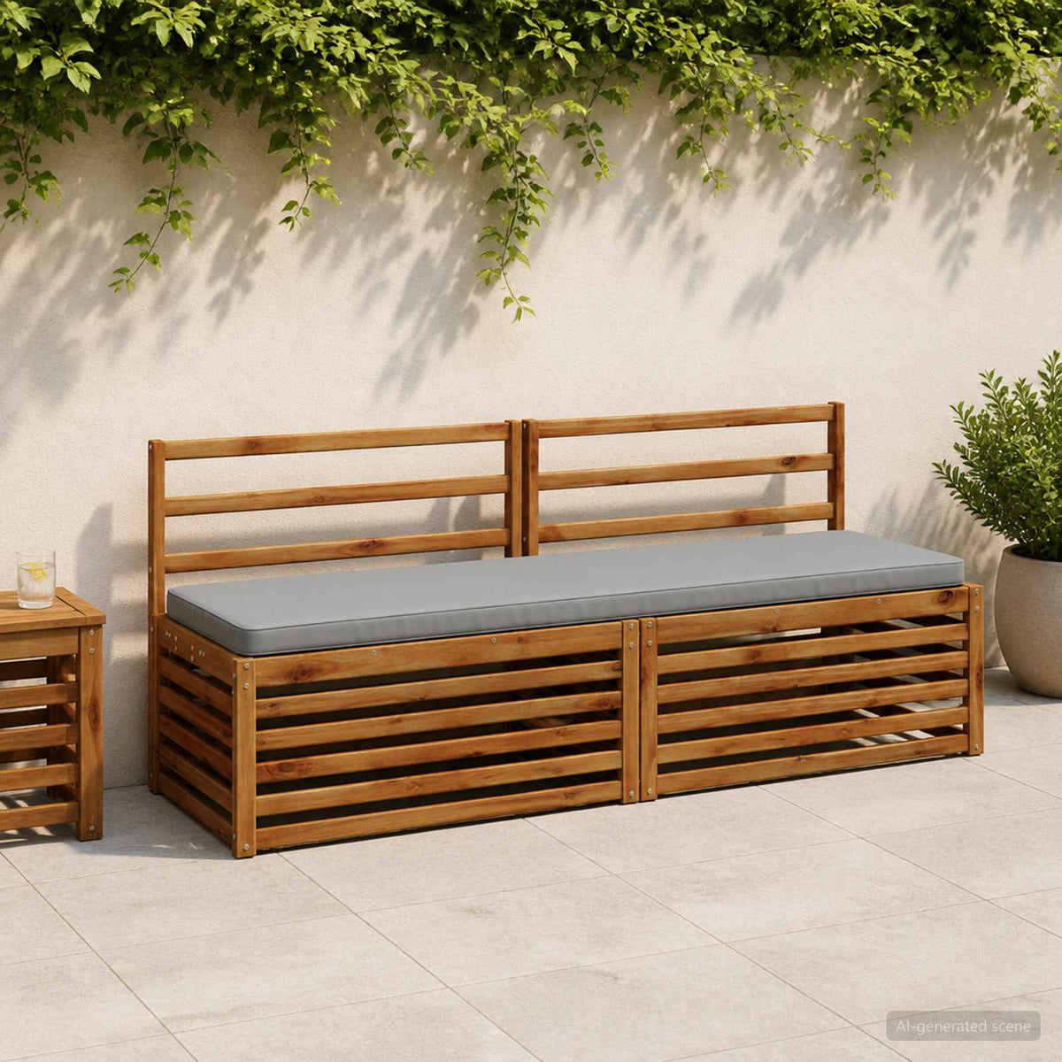 vidaXL 1-delig Bankkussen VUGHT 100% Polyester Grijs 180 x 50 x 5 cm