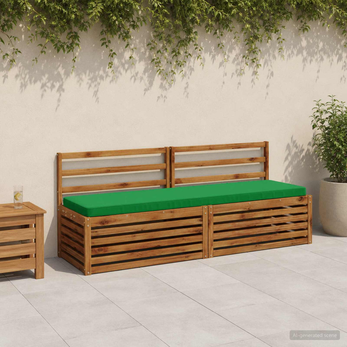 vidaXL 1-delig Bankkussen VUGHT 100% Polyester Groen 170 x 50 x 5 cm
