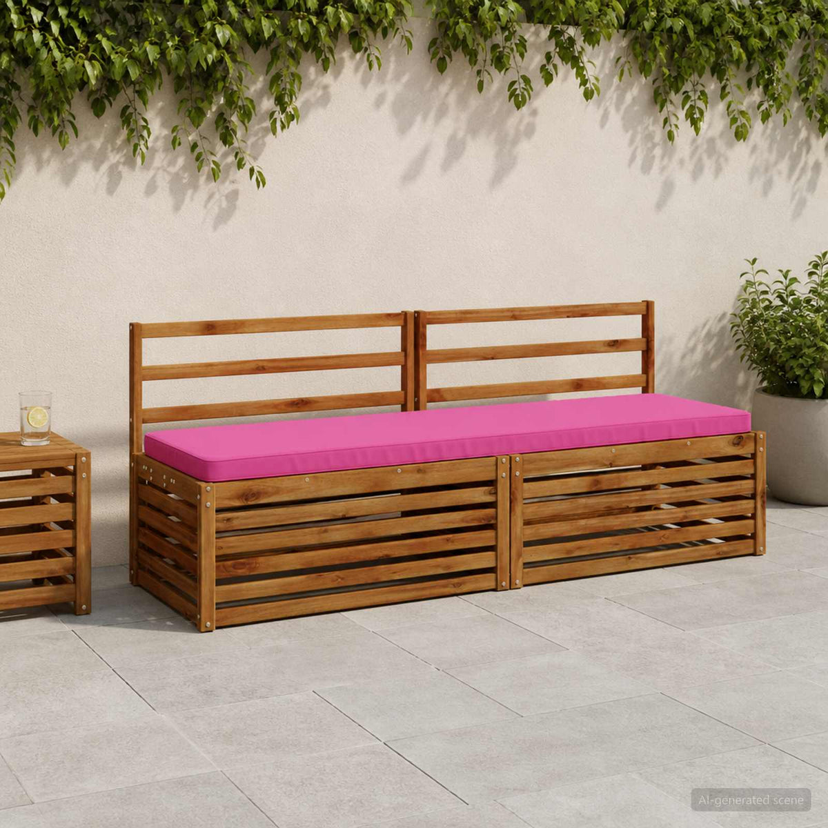 vidaXL 1-delig Bankkussen VUGHT 100% Polyester Roze 180 x 50 x 5 cm