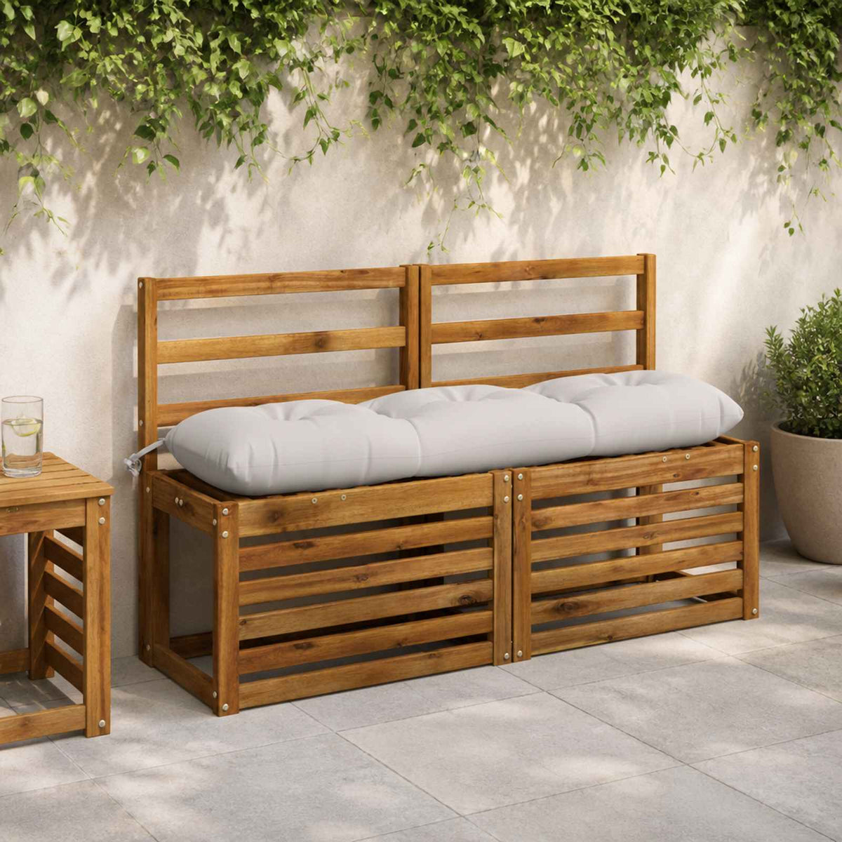 2-delige Bankkussens VIANEN 100% Polyester Wit 110 x 30 x 12 cm is nu te koop bij PeponiXL, paradijselijk wonen!