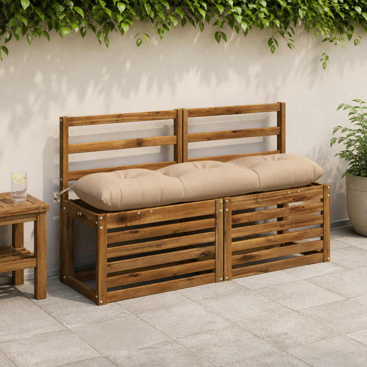 vidaXL Bankkussen VIANEN 100% Polyester Zand 130 x 30 x 12 cm