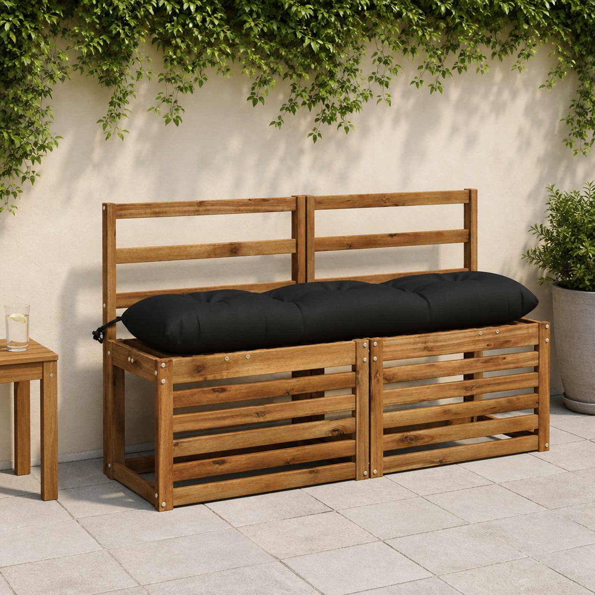 Bankkussen VIANEN 100% Polyester Zwart 110 x 30 x 12 cm is nu te koop bij PeponiXL, paradijselijk wonen!