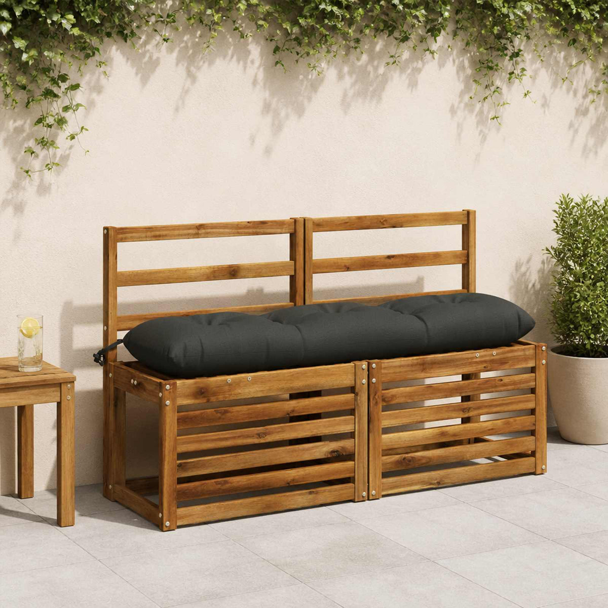 Bankkussen VIANEN 100% Polyester Antraciet 110 x 30 x 12 cm is nu te koop bij PeponiXL, paradijselijk wonen!