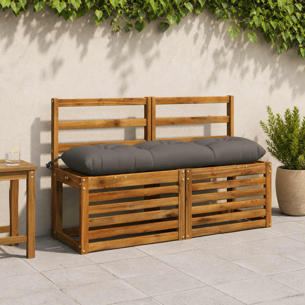 Bankkussen VIANEN 100% Polyester Grijs 110 x 30 x 12 cm is nu te koop bij PeponiXL, paradijselijk wonen!