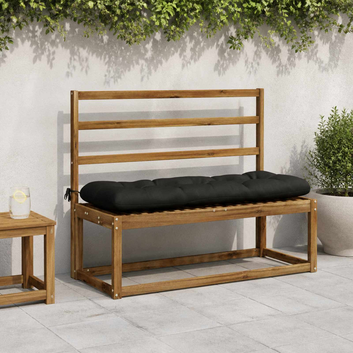vidaXL Bankkussen VIANEN 100% Polyester Zwart 130 x 40 x 12 cm