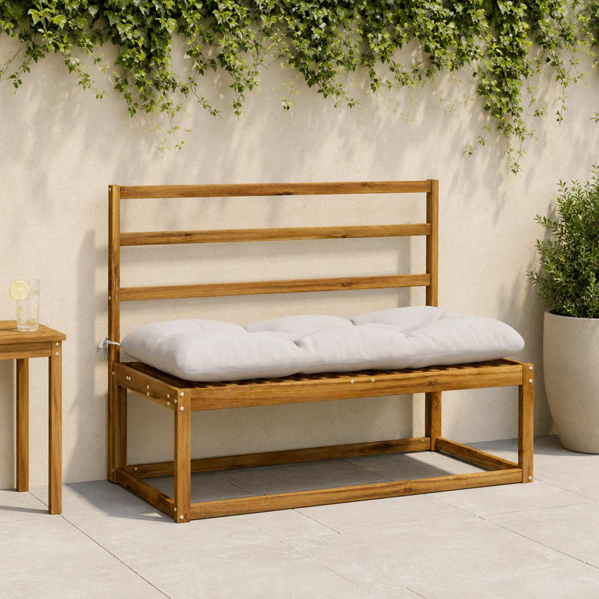 2-delige Bankkussens VIANEN 100% Polyester Wit 100 x 50 x 12 cm is nu te koop bij PeponiXL, paradijselijk wonen!