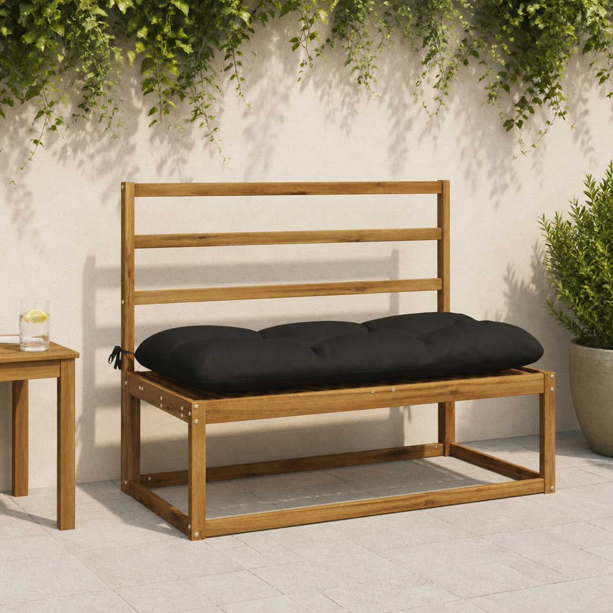 Bankkussen VIANEN 100% Polyester Zwart 100 x 50 x 12 cm is nu te koop bij PeponiXL, paradijselijk wonen!