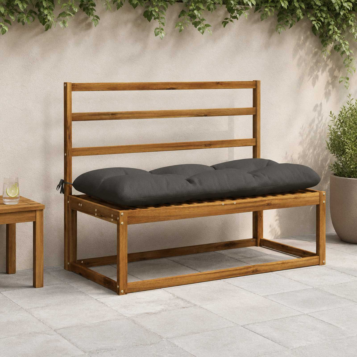 Bankkussen VIANEN 100% Polyester Antraciet 100 x 50 x 12 cm is nu te koop bij PeponiXL, paradijselijk wonen!
