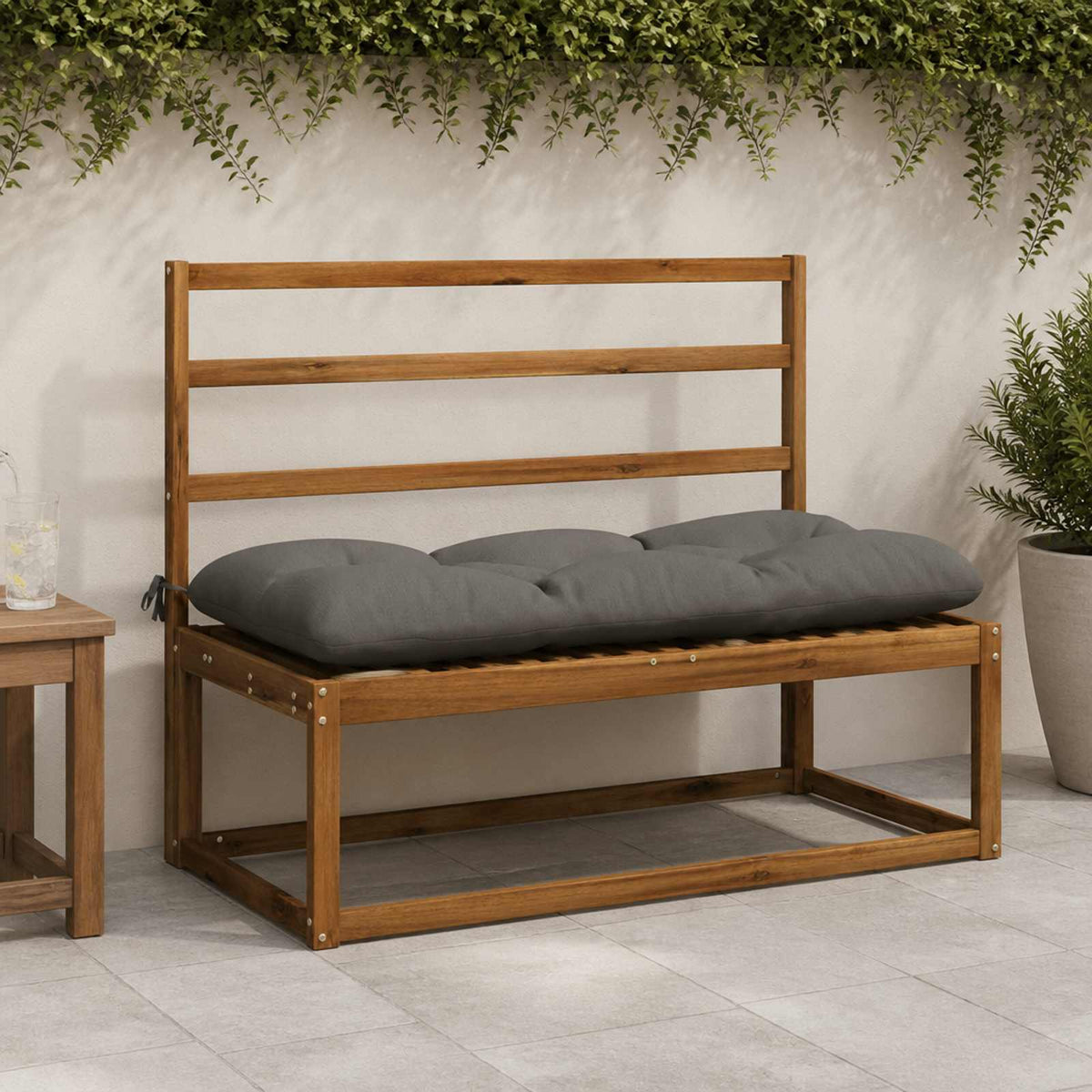 vidaXL Bankkussen VIANEN 100% Polyester Grijs 110 x 50 x 12 cm