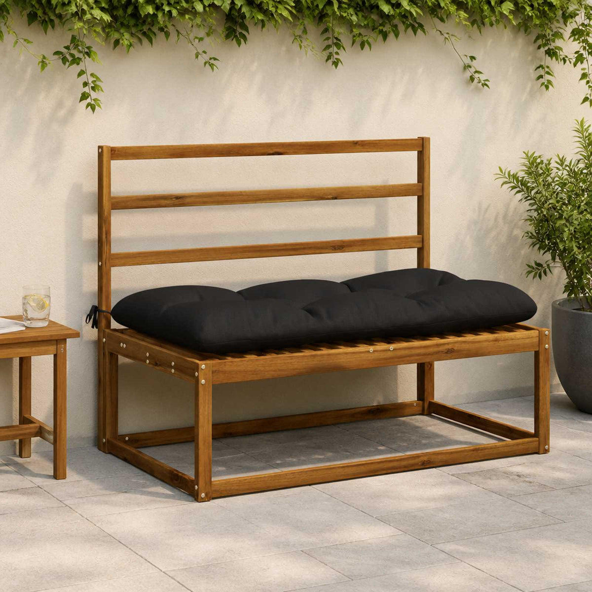 vidaXL Bankkussen VIANEN 100% Polyester Zwart 120 x 60 x 12 cm