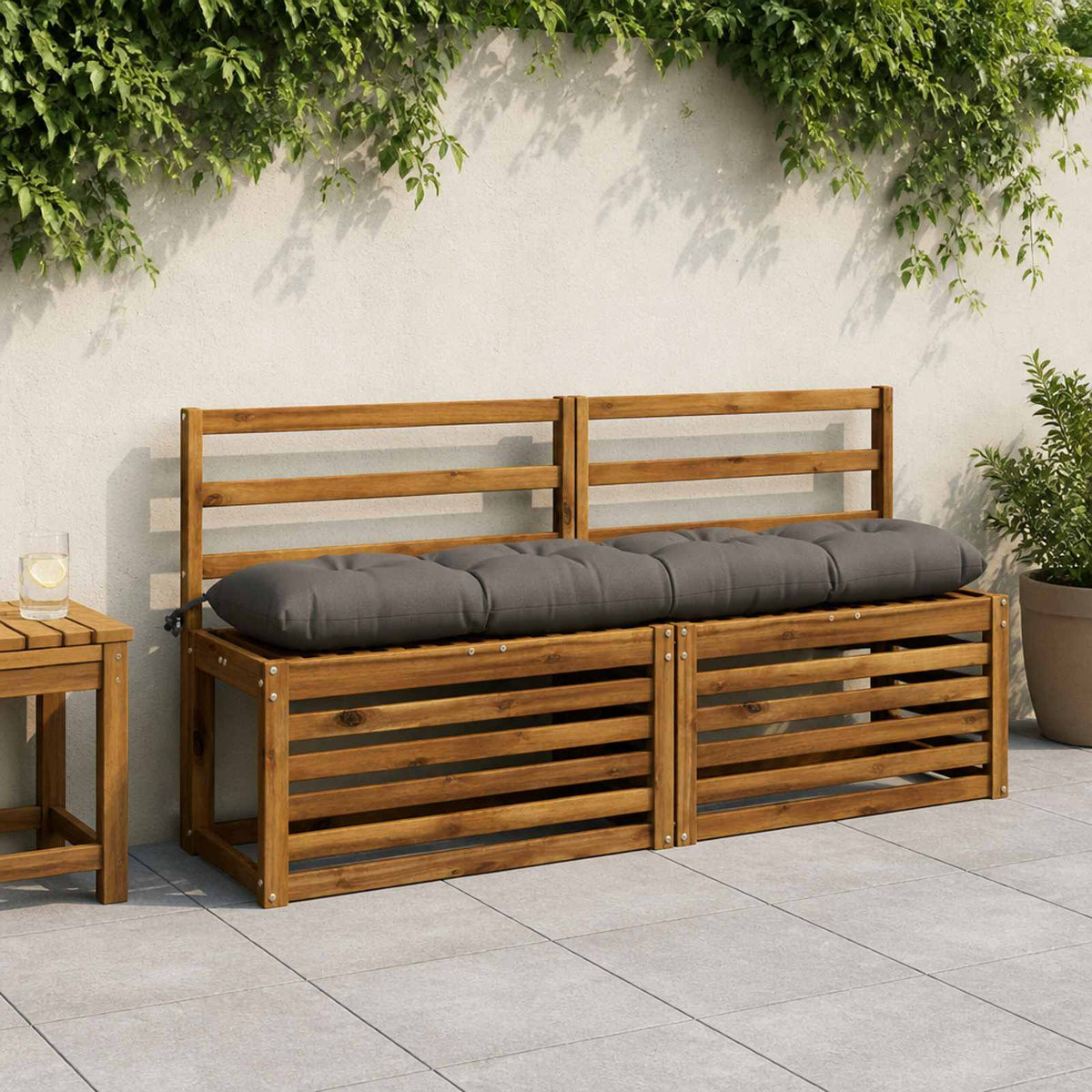 Bank Kussens VIANEN 2 st 100% Polyester Grijs 150 x 30 x 12 cm is nu te koop bij PeponiXL, paradijselijk wonen!