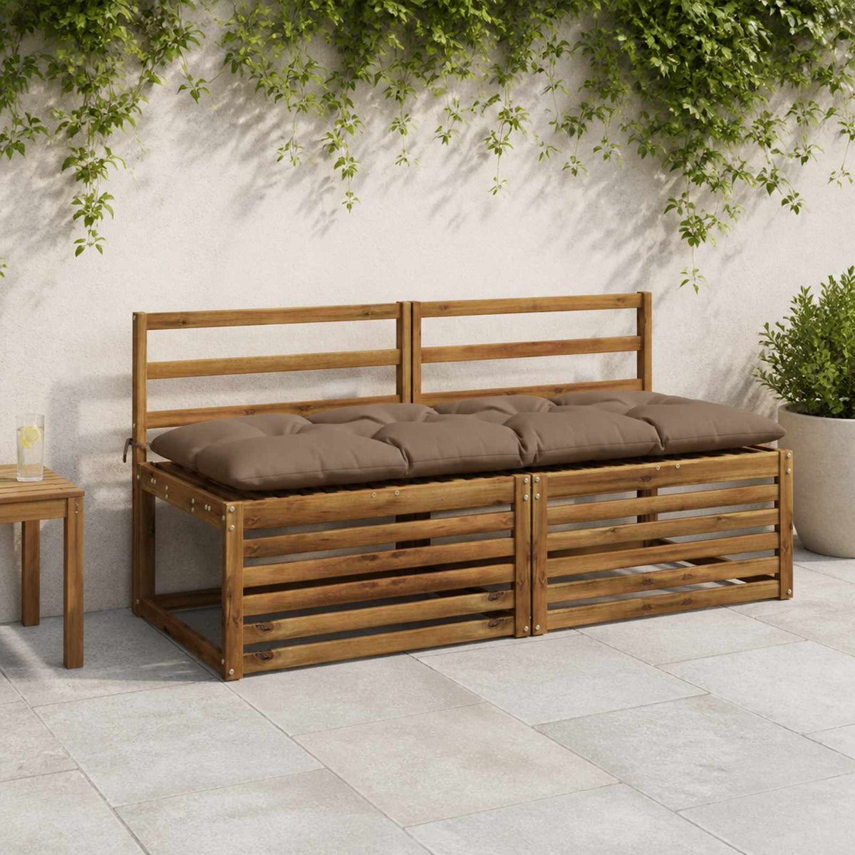 Bank Kussens VIANEN 2 st 100% Polyester Taupe 150 x 60 x 12 cm is nu te koop bij PeponiXL, paradijselijk wonen!