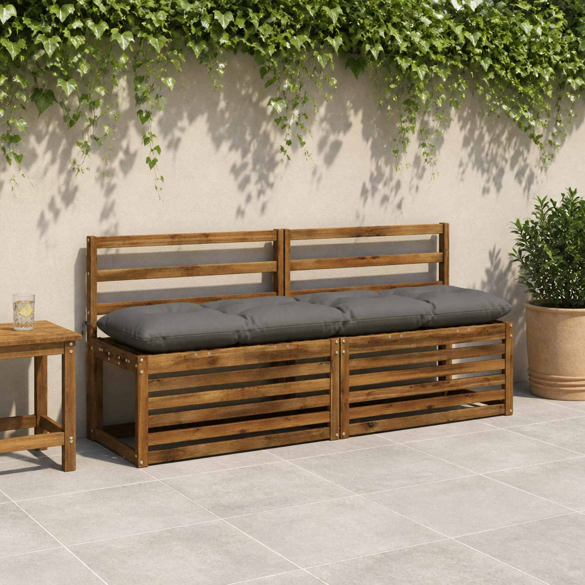 Bankkussen VIANEN 100% Polyester Grijs 160 x 40 x 12 cm is nu te koop bij PeponiXL, paradijselijk wonen!