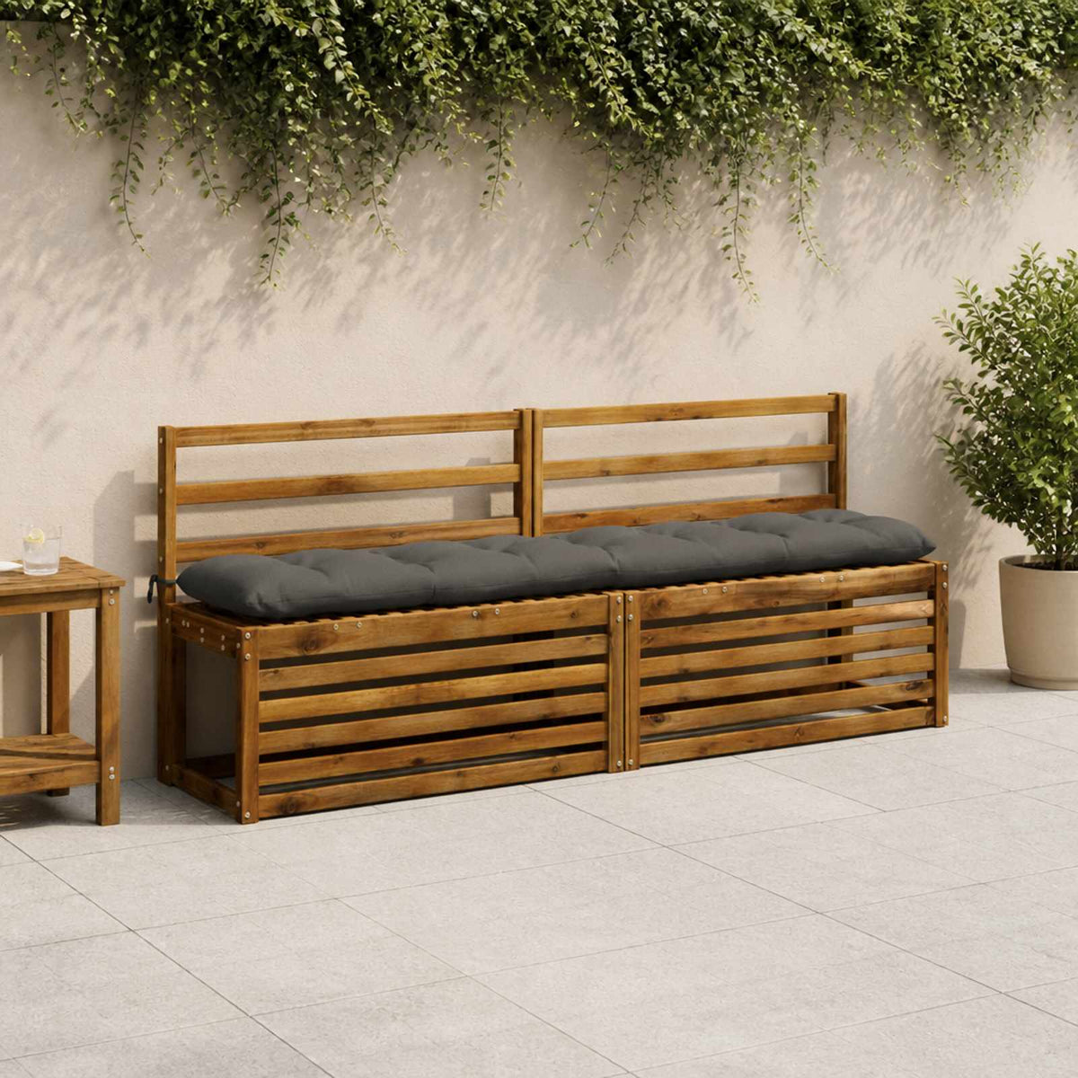 Bankkussen VIANEN 100% Polyester Antraciet 200 x 30 x 12 cm is nu te koop bij PeponiXL, paradijselijk wonen!