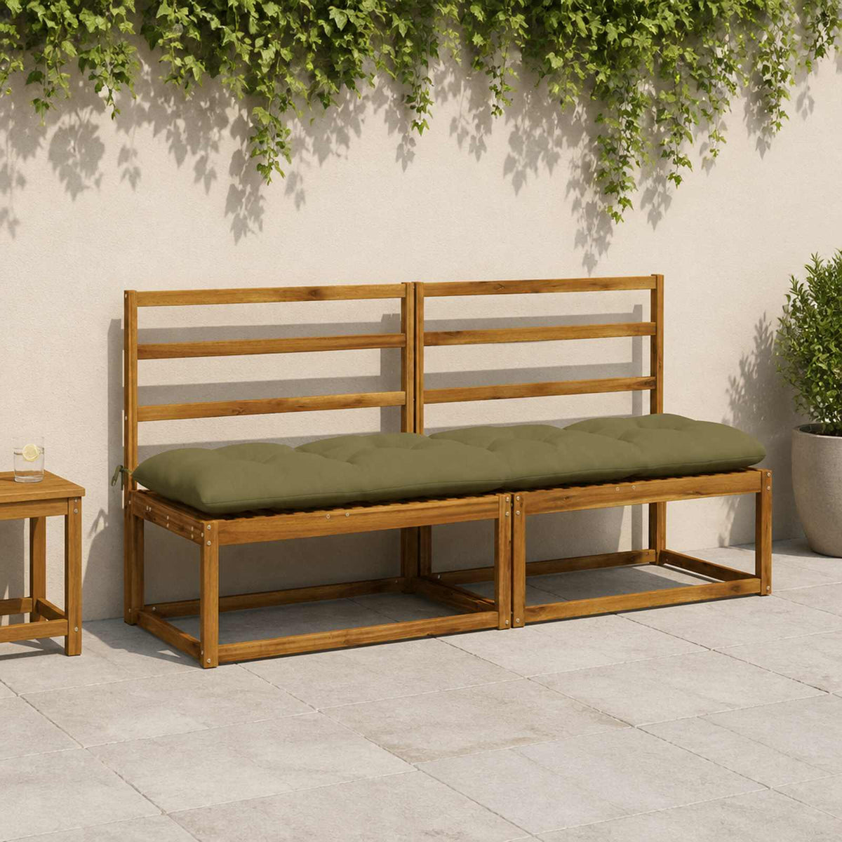 vidaXL Bankkussen VIANEN 100% Polyester Olijfgroen 200 x 50 x 12 cm