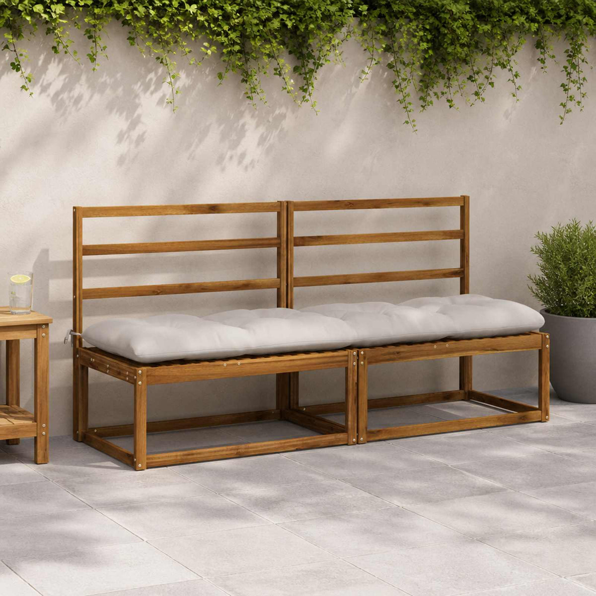 vidaXL Bankkussen VIANEN 100% Polyester Wit 200 x 50 x 12 cm