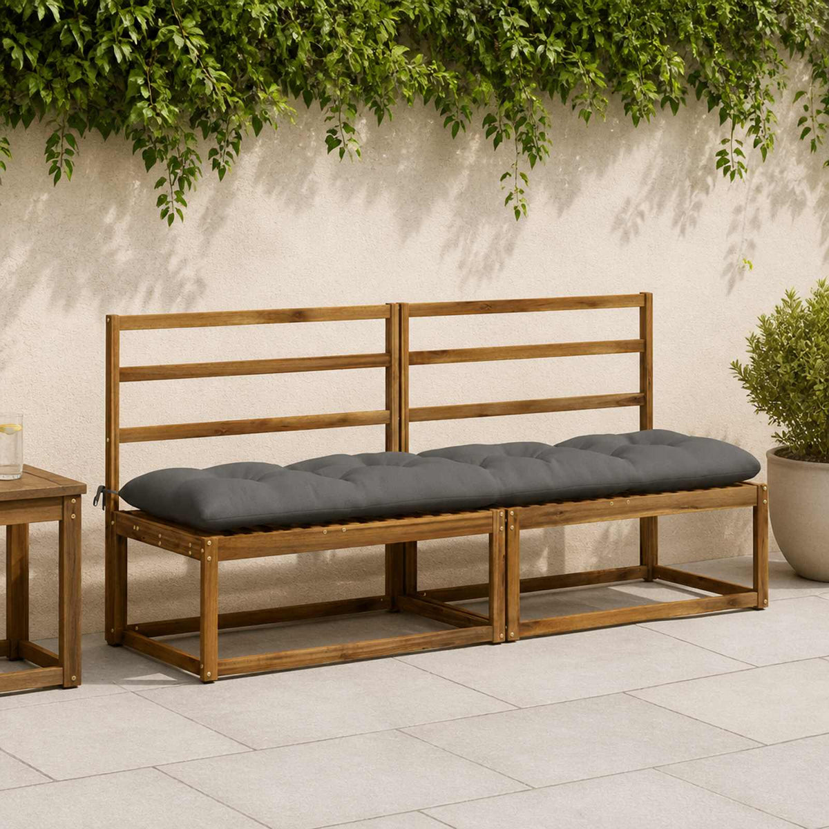 Bankkussen VIANEN 100% Polyester Grijs 200 x 50 x 12 cm is nu te koop bij PeponiXL, paradijselijk wonen!