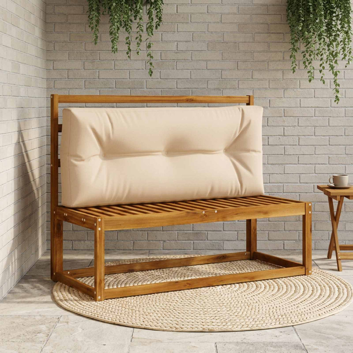 Pallet Rugkussen VIANEN 100% Polyester Zand 120 x 40 x 12 cm is nu te koop bij PeponiXL, paradijselijk wonen!