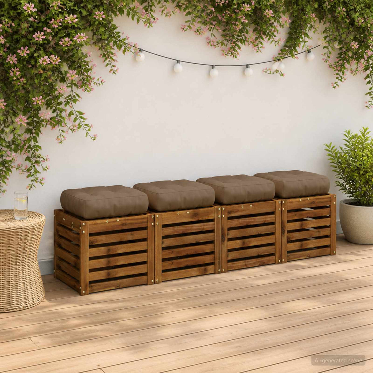 4-Piece Zitkussens VIANEN 4 pcs 100% Polyester Taupe is nu te koop bij PeponiXL, paradijselijk wonen!
