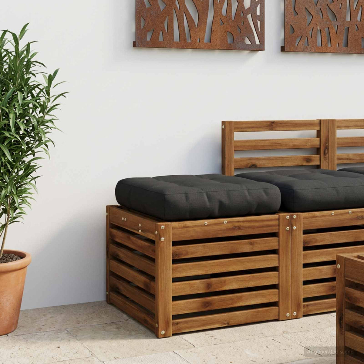 1-Piece Zitkussen VIANEN 100% Polyester Zwart 50 x 50 x 12 cm is nu te koop bij PeponiXL, paradijselijk wonen!
