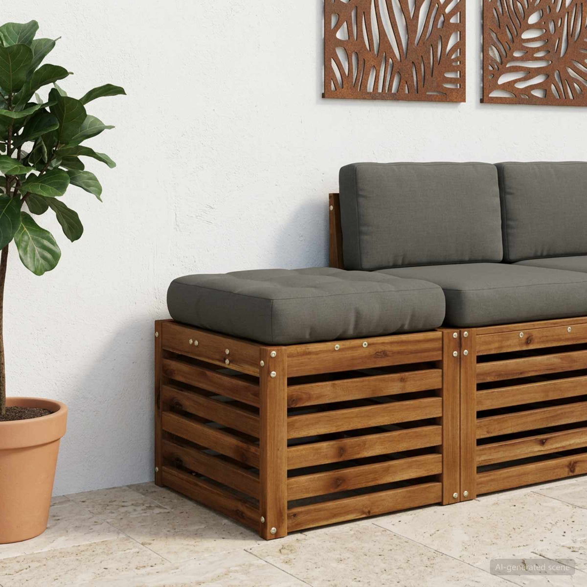 1-Piece Zitkussen VIANEN 100% Polyester Grijs 50 x 50 x 12 cm is nu te koop bij PeponiXL, paradijselijk wonen!