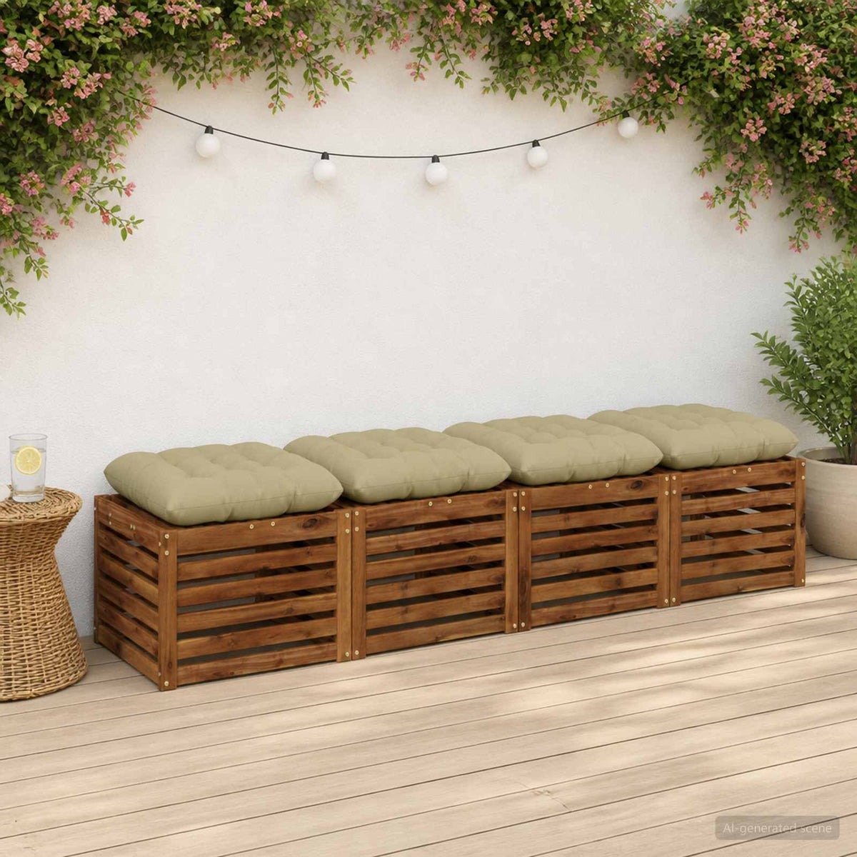 Zitkussens VIANEN 4 st 100% Polyester Lichtgroen is nu te koop bij PeponiXL, paradijselijk wonen!
