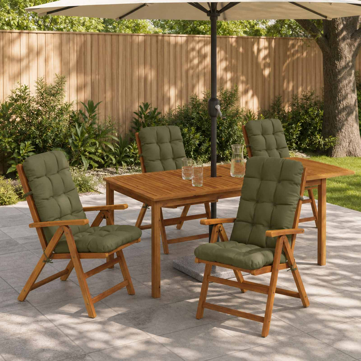 4-delige Hoogrug Kussen VIANEN 100% Polyester Olijfgroen is nu te koop bij PeponiXL, paradijselijk wonen!