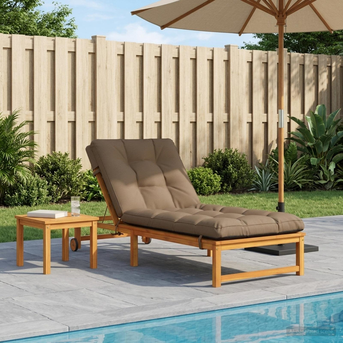Ligstoel Kussen VIANEN 100% Polyester Taupe 200 x 90 x 8 cm is nu te koop bij PeponiXL, paradijselijk wonen!