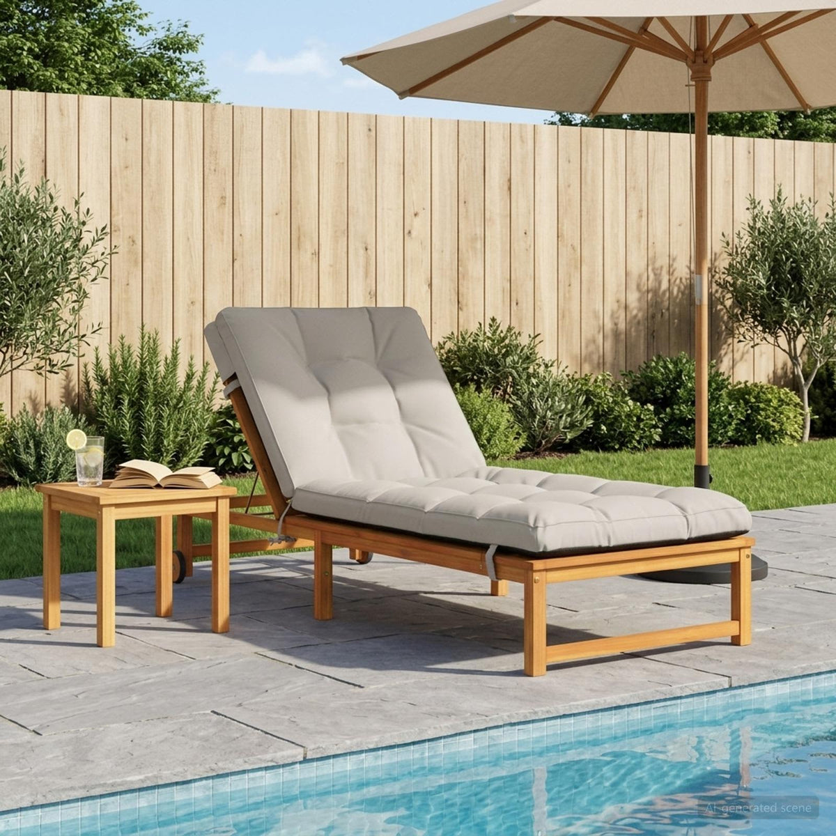 Ligstoel Kussen VIANEN 100% Polyester Wit 200 x 80 x 8 cm is nu te koop bij PeponiXL, paradijselijk wonen!