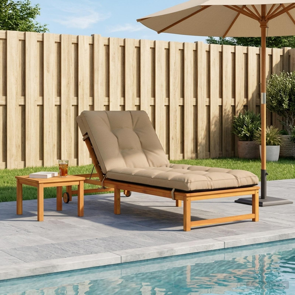 Ligstoel Kussen VIANEN 100% Polyester Zand 200 x 80 x 8 cm is nu te koop bij PeponiXL, paradijselijk wonen!