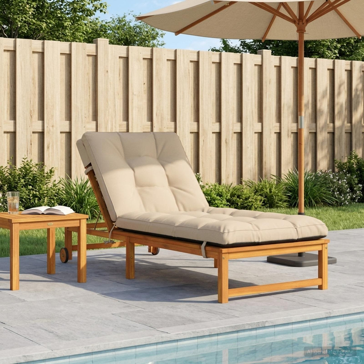 Ligstoel Kussen VIANEN 100% Polyester Crèmekleurig is nu te koop bij PeponiXL, paradijselijk wonen!