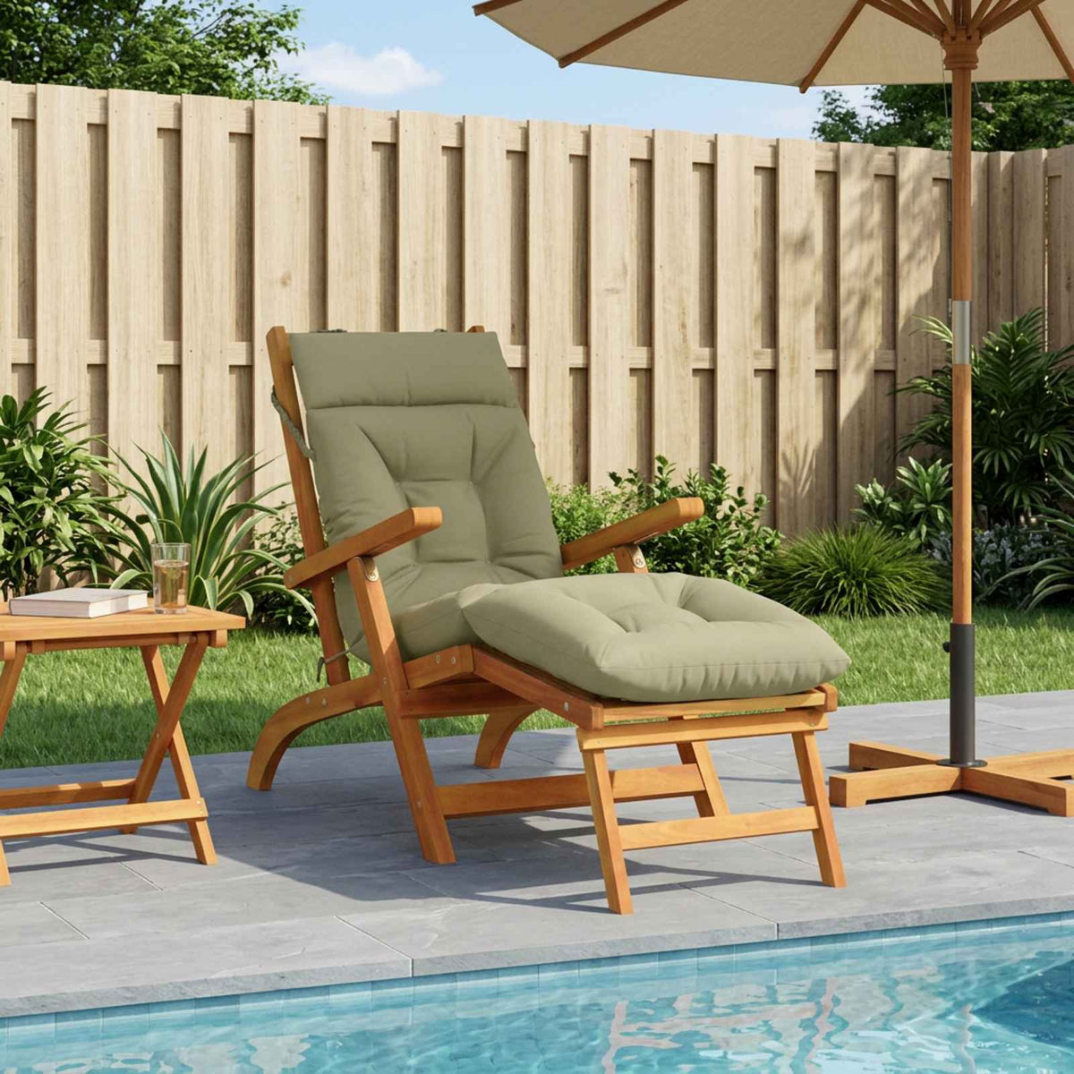 Ligstoel Kussen VIANEN 100% Polyester Lichtgroen is nu te koop bij PeponiXL, paradijselijk wonen!