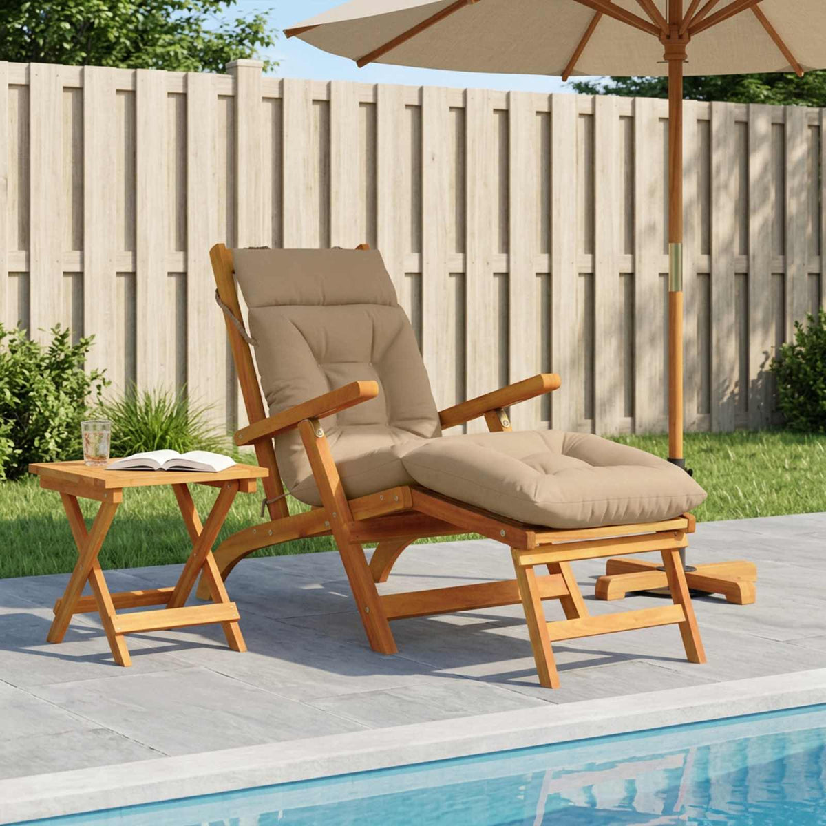 Ligstoel Kussen VIANEN 100% Polyester Zand 200 x 50 x 8 cm is nu te koop bij PeponiXL, paradijselijk wonen!