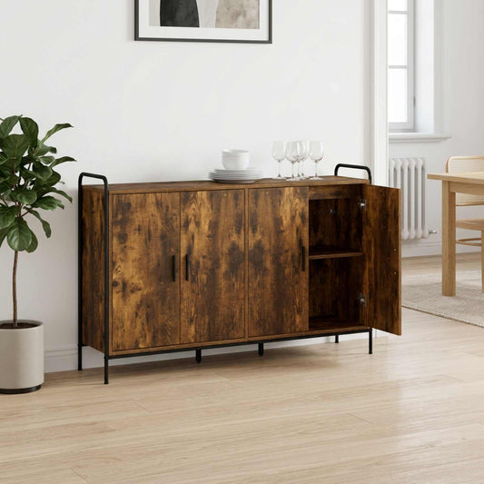Dressoir Gerookt eiken 97 x 33 x 81 cm Bewerkt hout is nu te koop bij PeponiXL, paradijselijk wonen!