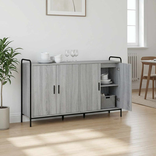 Dressoir Grijs Sonoma 97 x 33 x 81 cm Bewerkt hout is nu te koop bij PeponiXL, paradijselijk wonen!